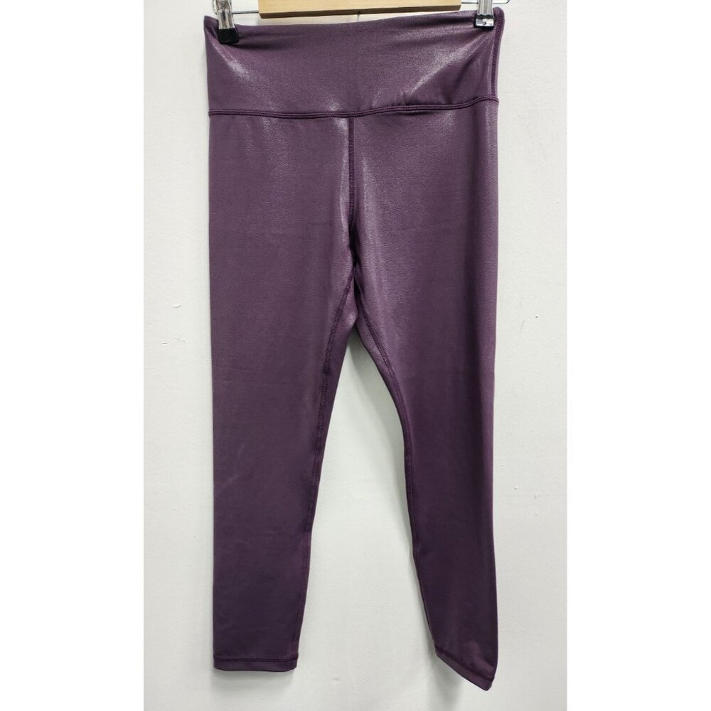 ZYIA Active Womens Light N Tight‎  Leggings Small Purple Lustrous Crop High Rise
